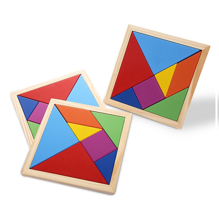 Bảng Gỗ Xếp Hình Trí Uẩn Tangram - Đồ chơi xếp hình phát triển tư duy cho bé NATO TRI01