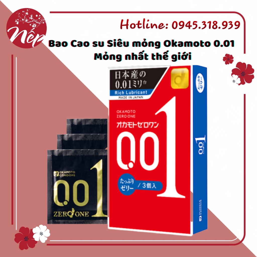 Bao Cao su Siêu mỏng Okamoto 0.01 - Mỏng nhất thế giới