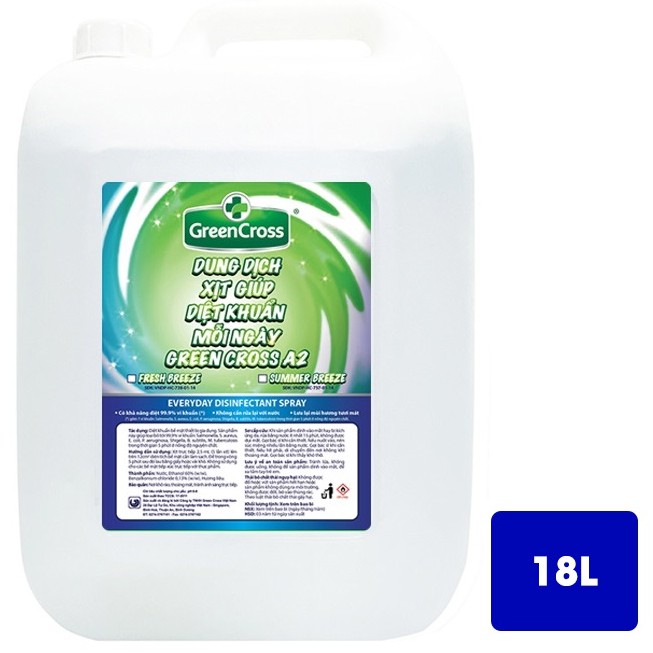 Xịt Diệt Khuẩn 🌈 HÀNG CHÍNH HÃNG 🌈 Dung dịch xịt diệt khuẩn GREEN CROSS A2 can 5L - Hương Tự Nhiên | Greencross