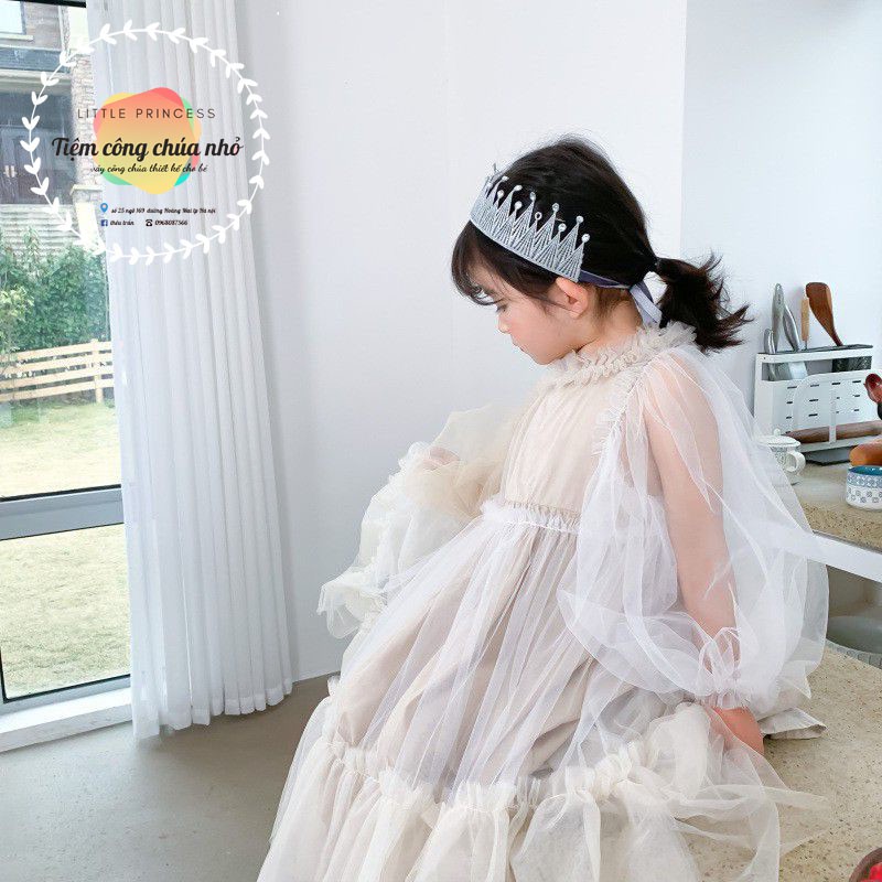 Đầm Công Chúa Tay Dài Trong Suốt Kèm Quà Tặng Cho bé gái Từ 0- 14t 🍎TIỆM CÔNG CHÚA NHỎ🍎