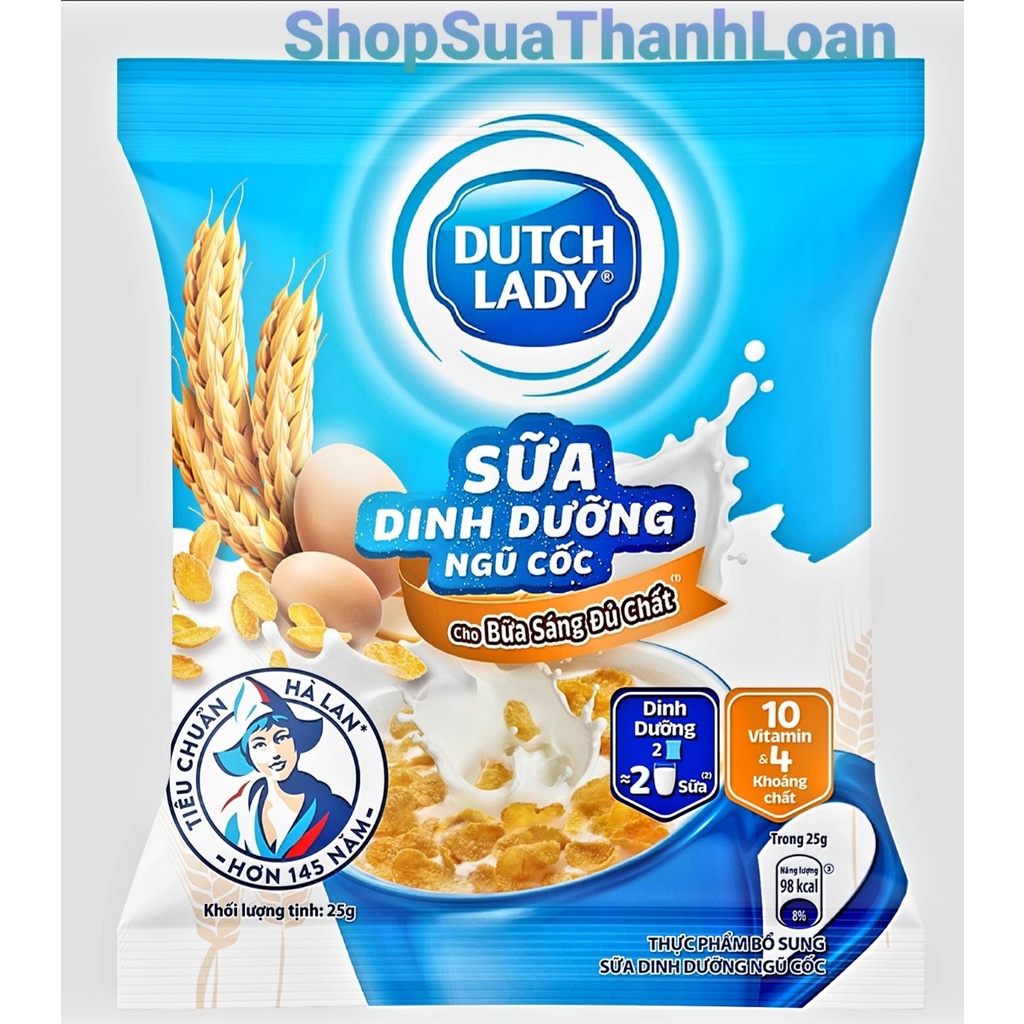 [HSD T1-2023] Dây 10 Gói Sữa Dinh Dưỡng + Ngũ Cốc Dutch Lady 25g/gói