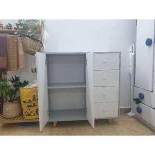A43 Tủ gỗ đa năng Có nhiều ngăn kéo hiện đại, phù hợp với phòng khách, phòng ngủ, tủ em bé