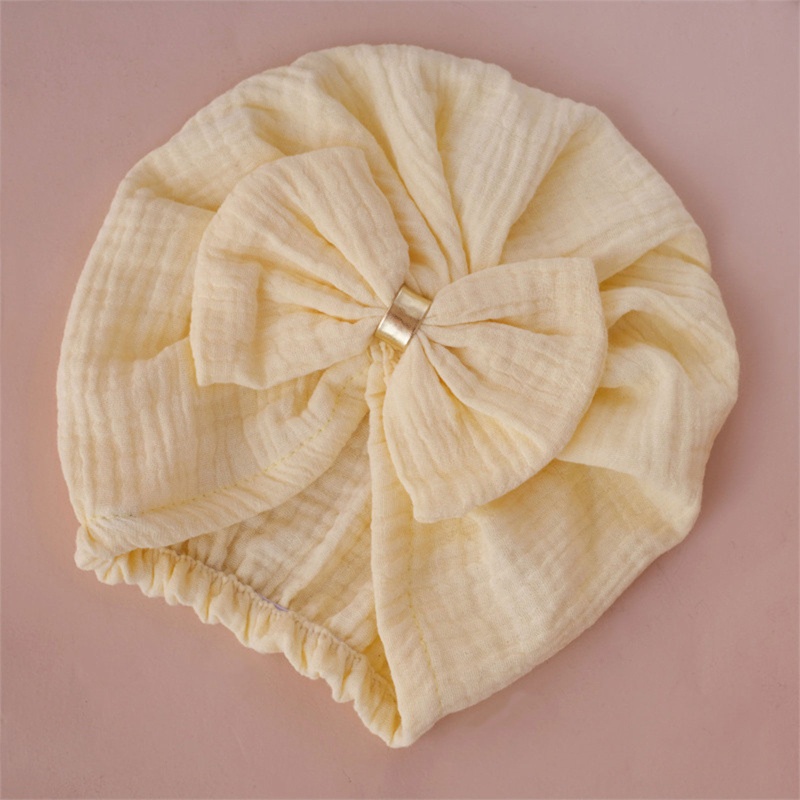 Mũ Beanie Phối Nơ Phong Cách Ấn Độ Xinh Xắn Cho Bé Gái