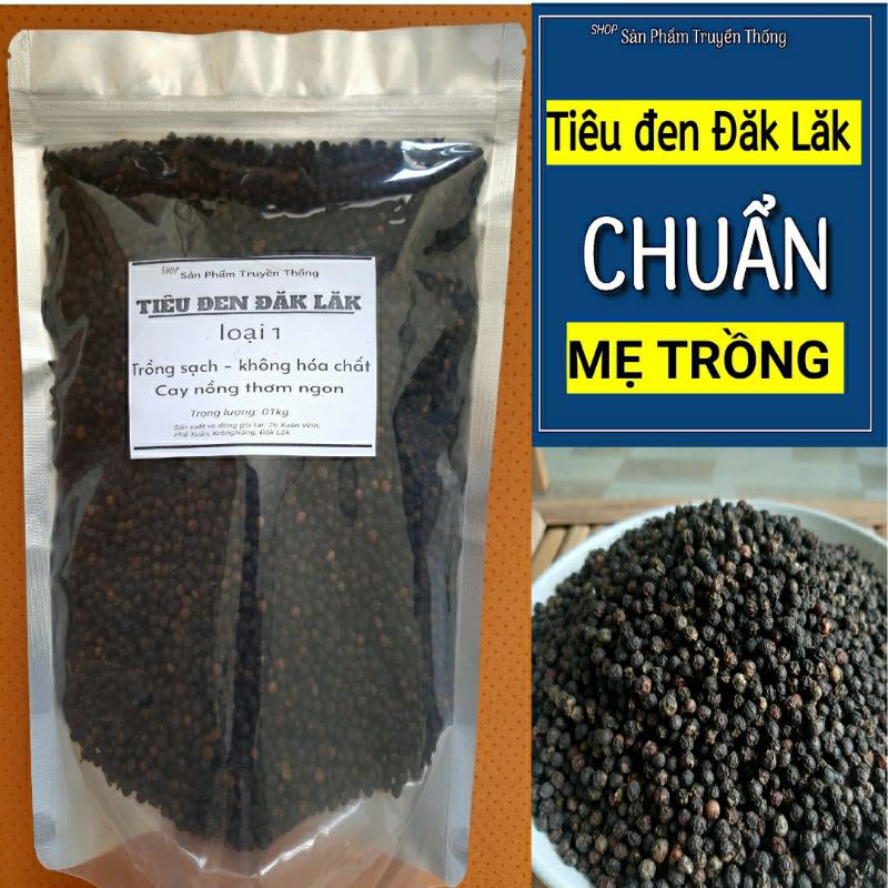 01kg HẠT TIÊU ĐEN ĐĂK LĂK CAY NỒNG THƠM NGON- SẢN PHẨM TRUYỀN THỐNG-TIÊU SẠCH NGUYÊN CHẤT KHÔNG HÓA CHẤT AN TOÀN SỬ DỤNG