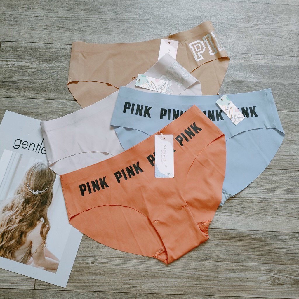 Quần Lót Nữ Đúc Su Cao Cấp Không Viền Tàng Hình Chữ Pink Sexy