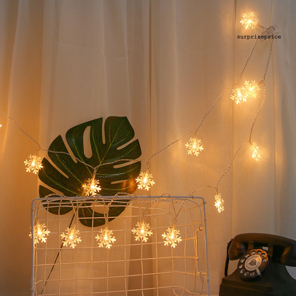 Dây Đèn Led 20 Bóng Hình Bông Tuyết Trang Trí Giáng Sinh