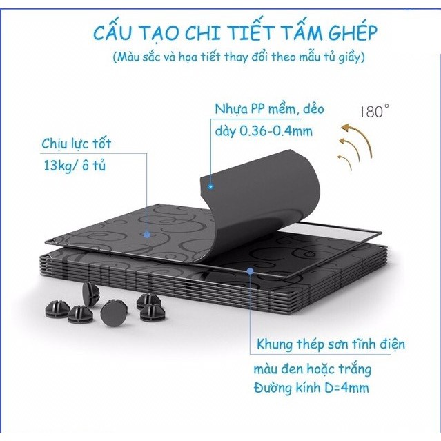 (BÁN THEO TẤM)Miếng ghép tủ nhựa và lưới thép làm tủ quần áo giày dép,giá hoa kệ sách,lồng nuôi thú cưng đa năng tự ghép