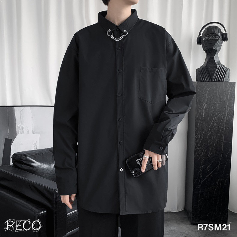 Áo sơ mi nam nữ Hàn Quốc cao cấp dáng rộng dài tay Shirt Loose R7SM21