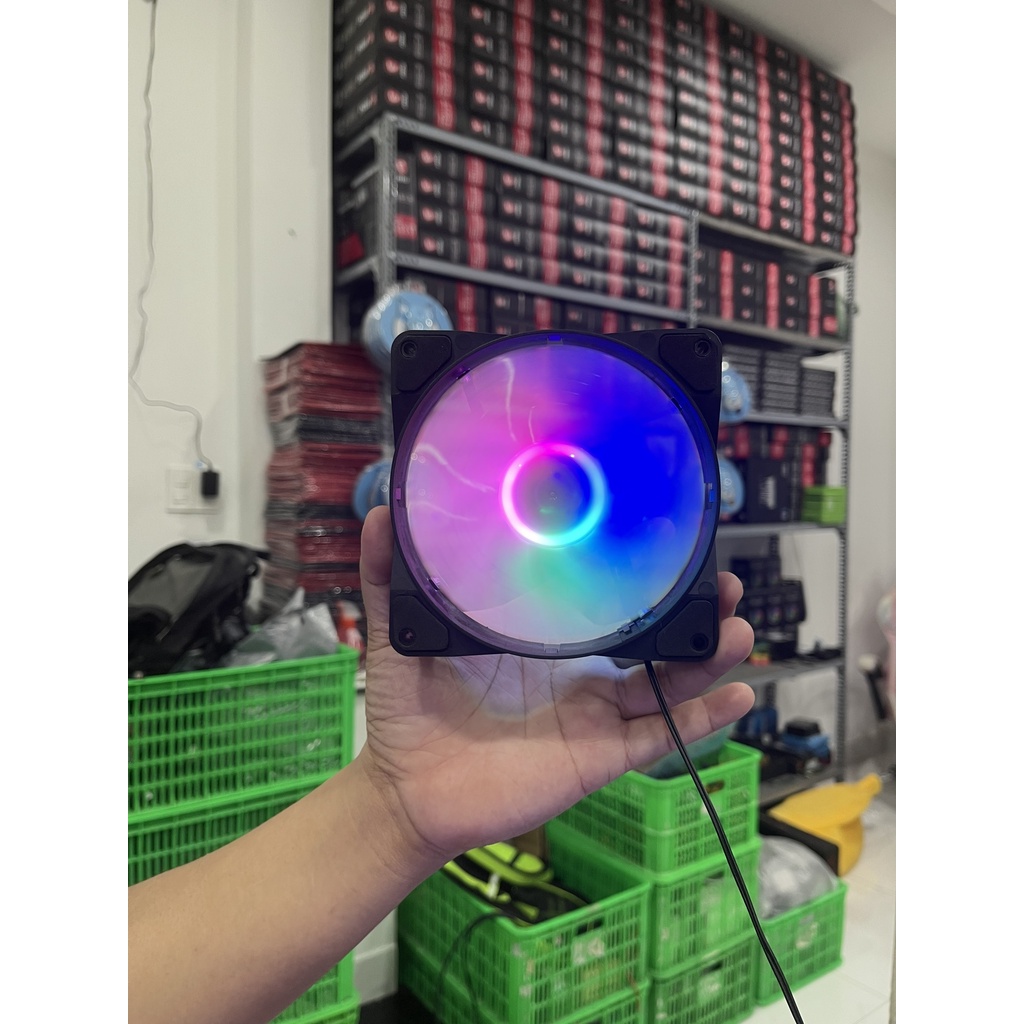 [Gì Cũng Rẻ] Fan Tản Nhiệt Làm Mát Máy Tính 8cm, 12cm 5 Màu, Rainbow, fan RGB New - Có Kèm Ốc