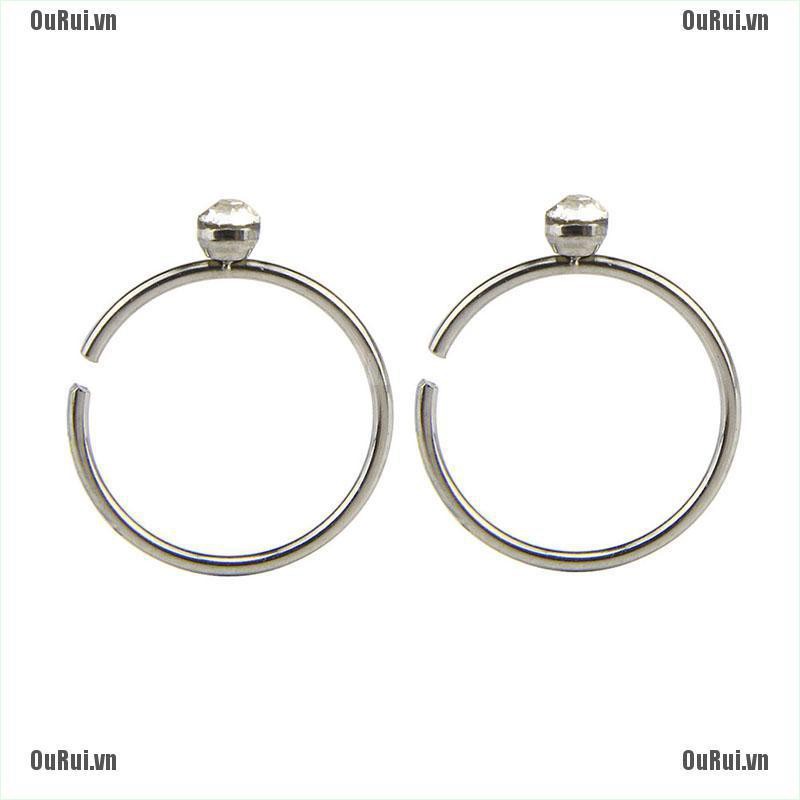 Set 40 khuyên mũi đính đá pha lê bằng thép không gỉ