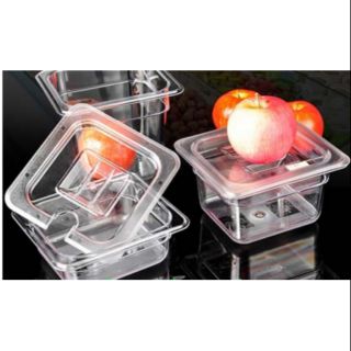 Khay Đựng Thạch Topping Mika.17x18cao 6,5cm (1/6 x 65 có nắp khuyết)