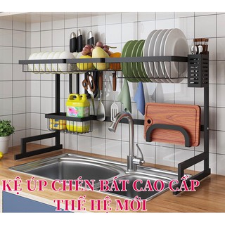 KỆ ÚP CHÉN ĐĨA THÉP CHỐNG RỈ + GIÁ ĐỂ BÁT ĐŨA ĐA NĂNG SƠN TĨNH ĐIỆN