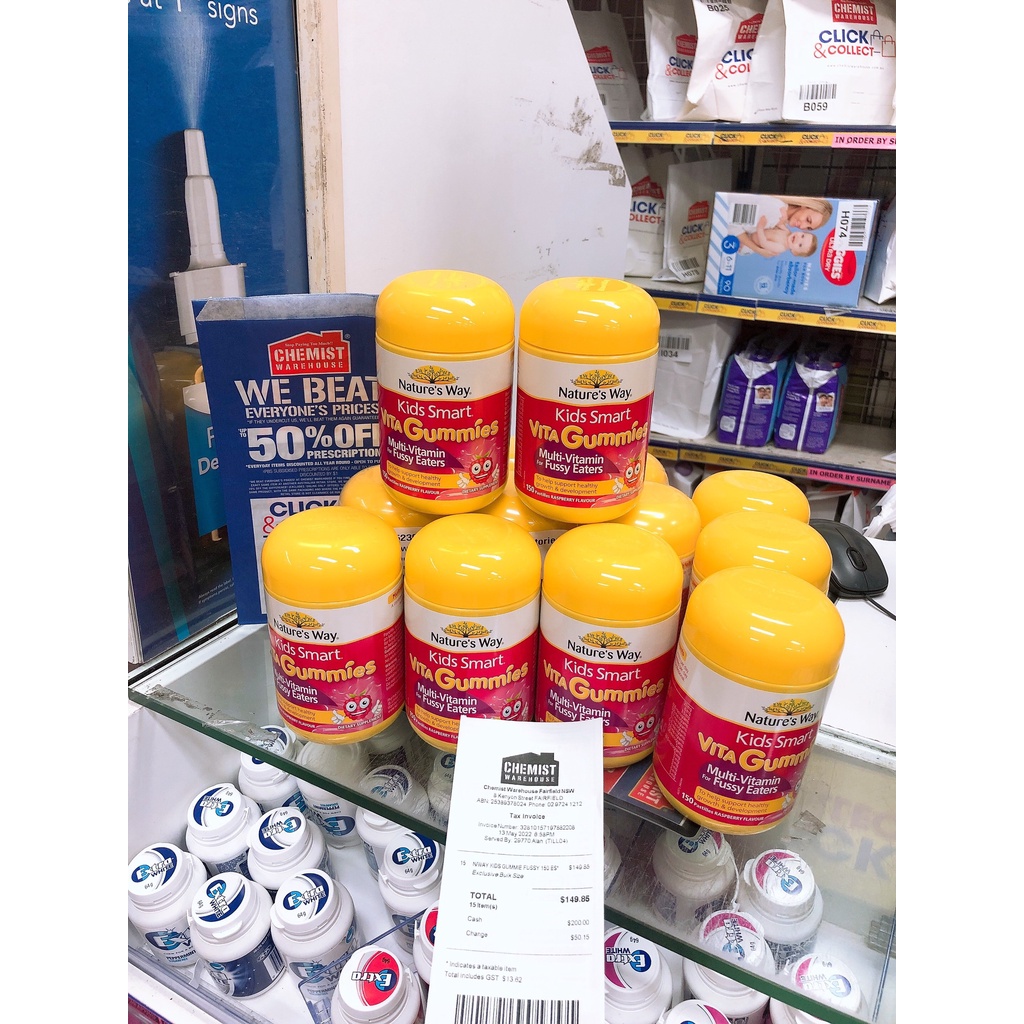 Kẹo Dẻo Nature’s Way Kids Smart Vita Gummies Multi-Vitamin Tổng Hợp Dành Cho Trẻ Biếng Ăn