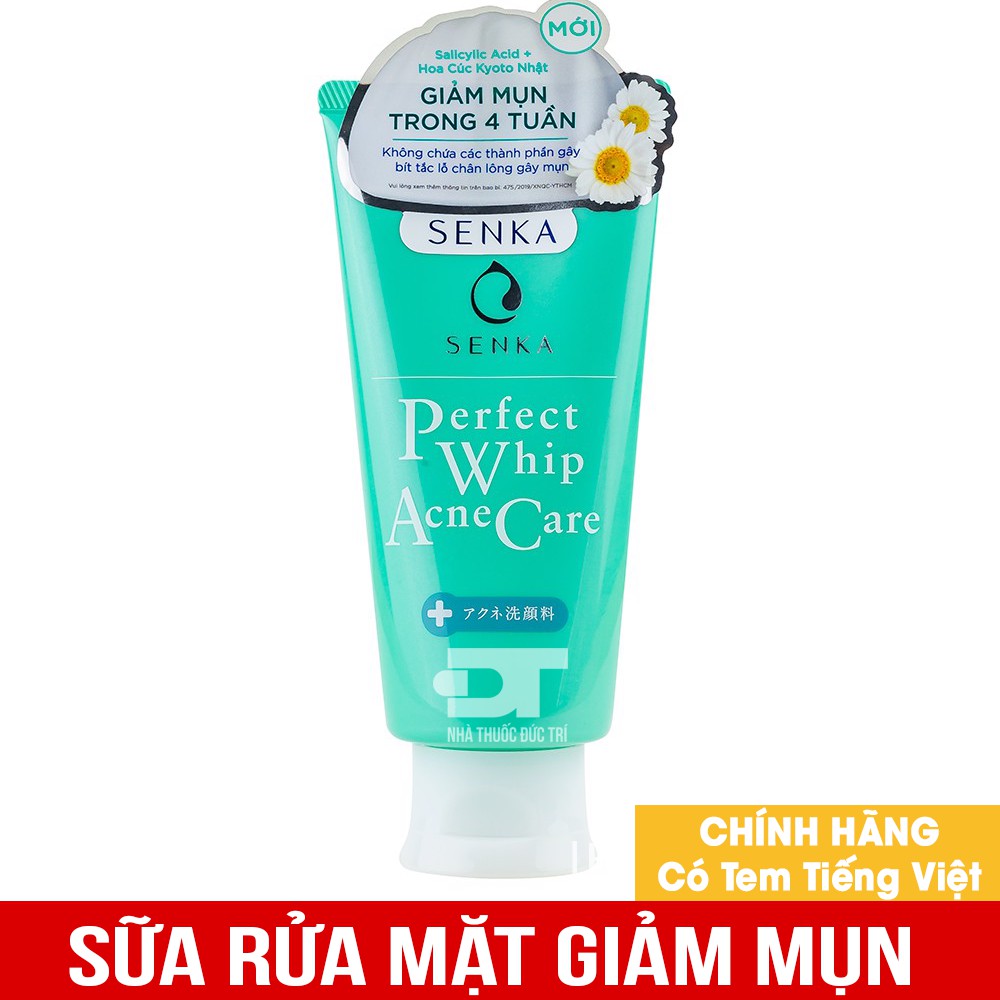 Sữa rửa mặt dành cho da mụn Senka perfect whip acne care 100g