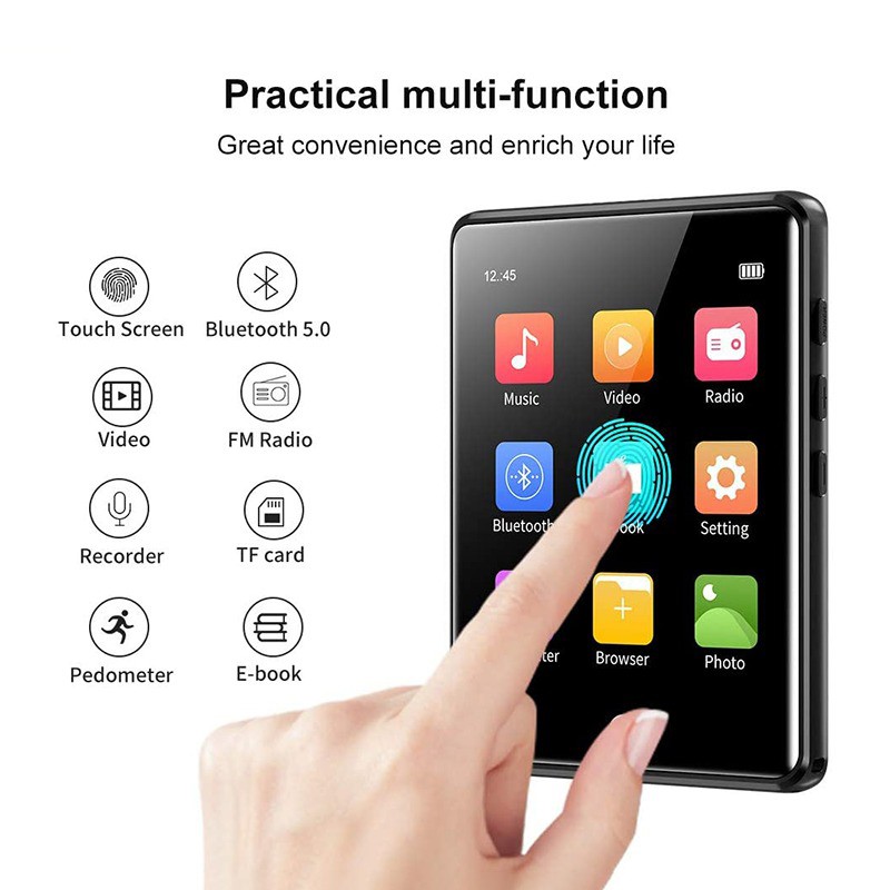 Máy nghe nhạc  MP3/Lossless, màn hình cảm ứng, bộ nhớ 8GB, hỗ trợ thẻ nhớ, kết nối Bluetooth | Ruizu M6