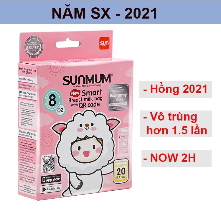 {HOT SALE} [QUÀ TẶNG] Túi trữ sữa SUNMUM 100ml mẫu mới 2021