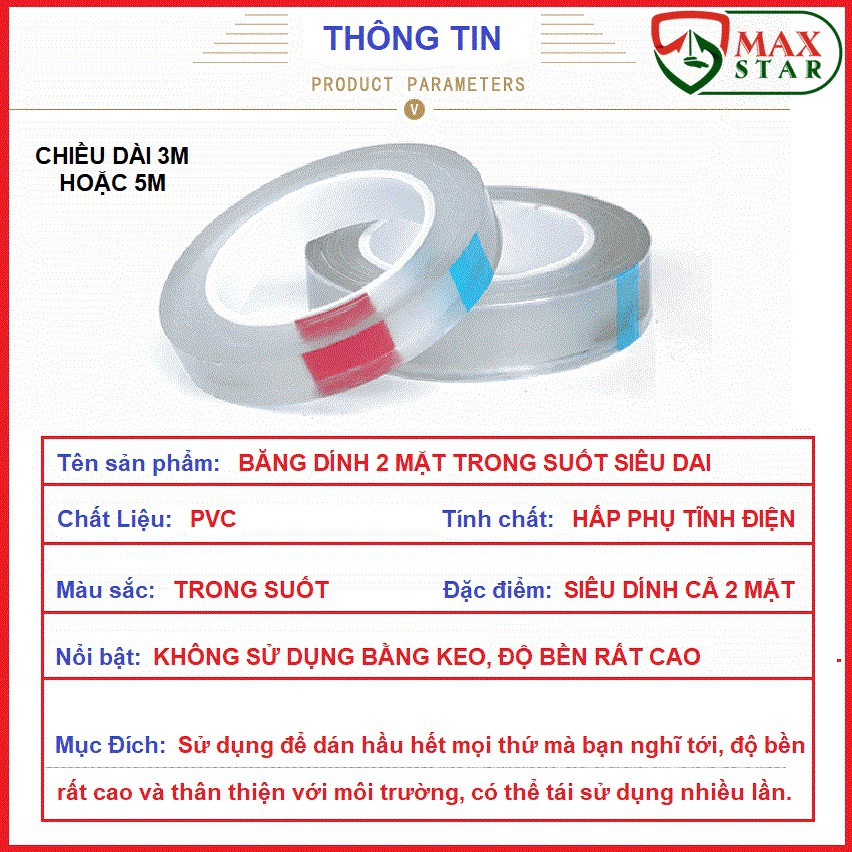 Băng dính 2 mặt trong suốt siêu dính dán tường dạng kéo đa năng Băng keo 2 mặt siêu dính trong suốt ✅