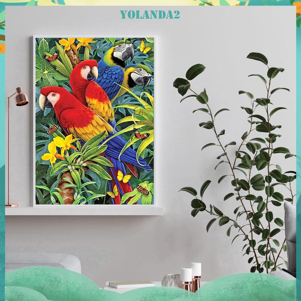 Bộ Tranh Thêu Chữ Thập Diy 11ct Hình Chim Vẹt