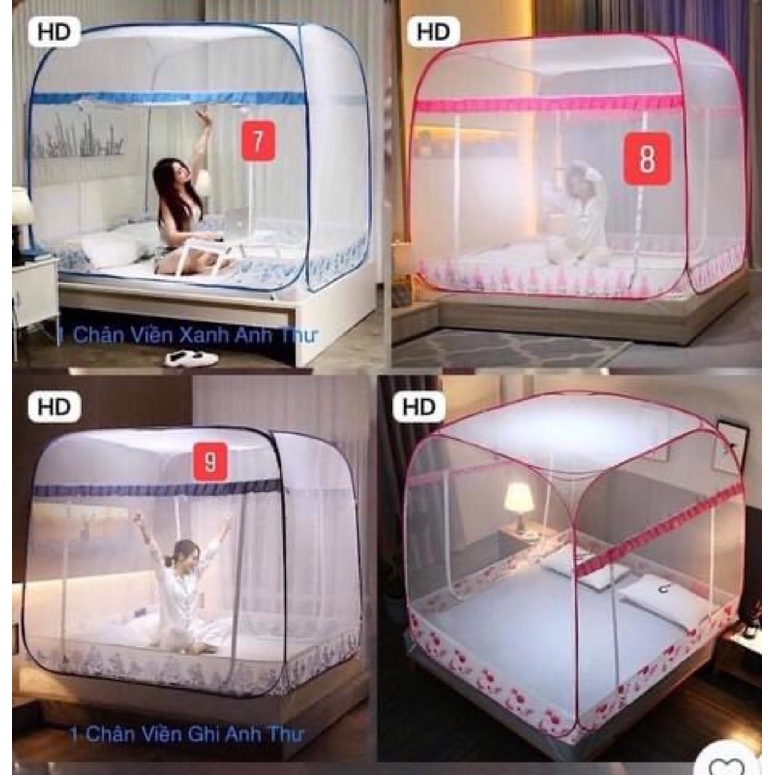 Màn chụp tự bung đỉnh vuông có chân viền cao cấp