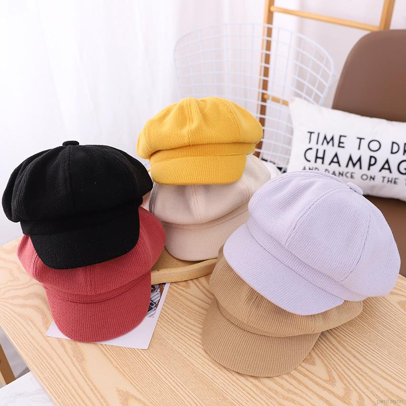 Nón beret màu trơn thời trang cho bé