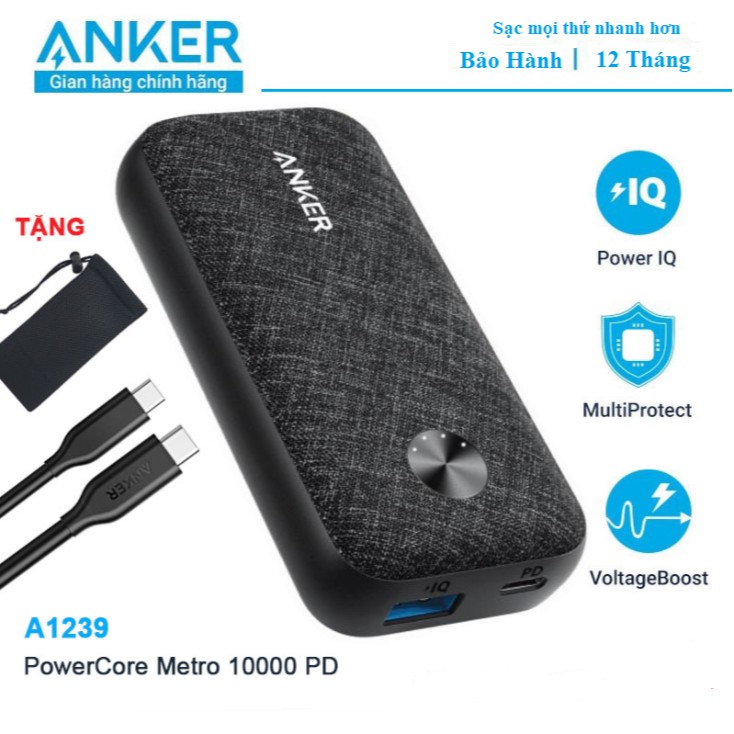 Pin Dự Phòng PD Anker A1239 18w New Redux 10000mAh-Chính Hãng New