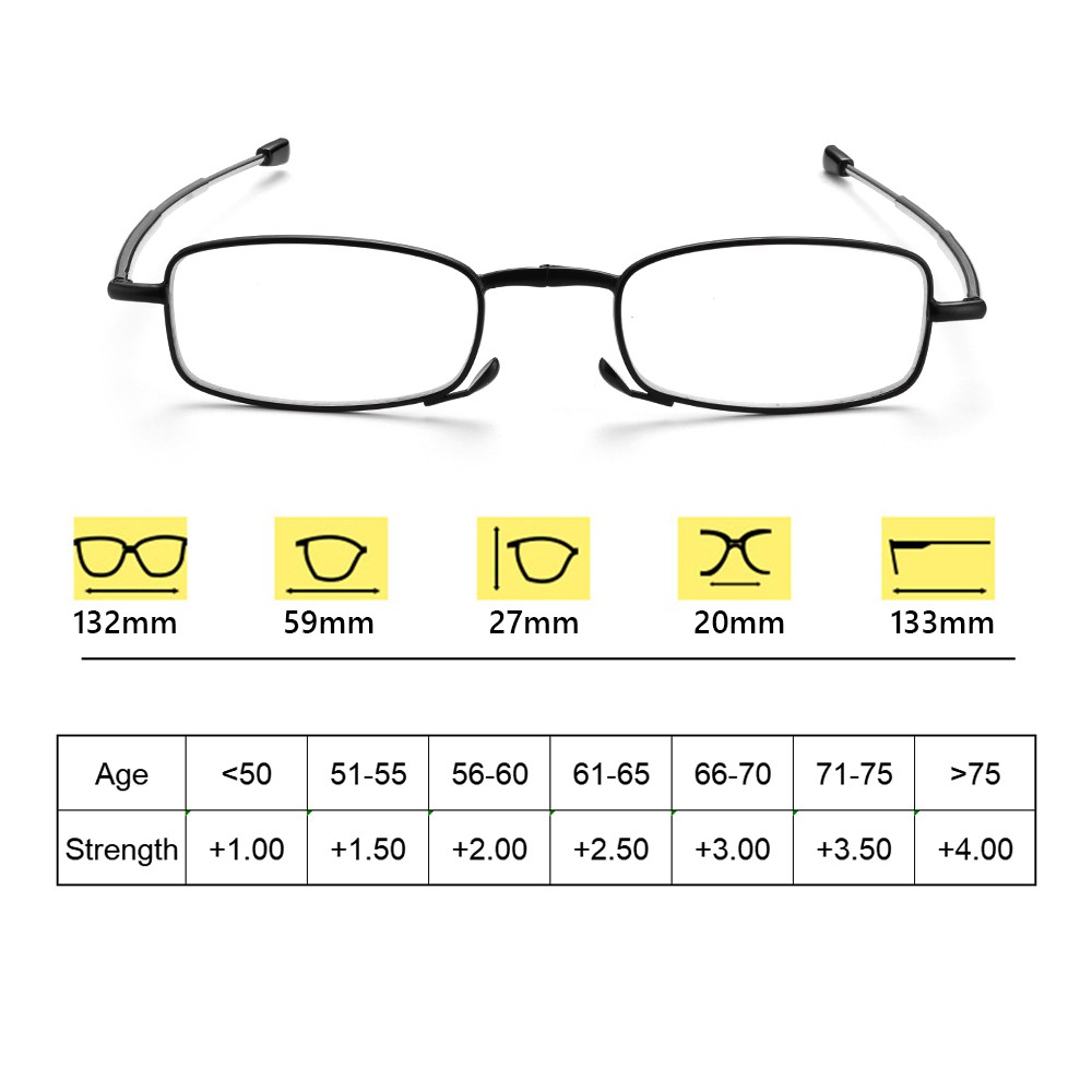 Mắt Kính Đọc Sách Gấp Gọn Tiện Lợi 1.0-4.0