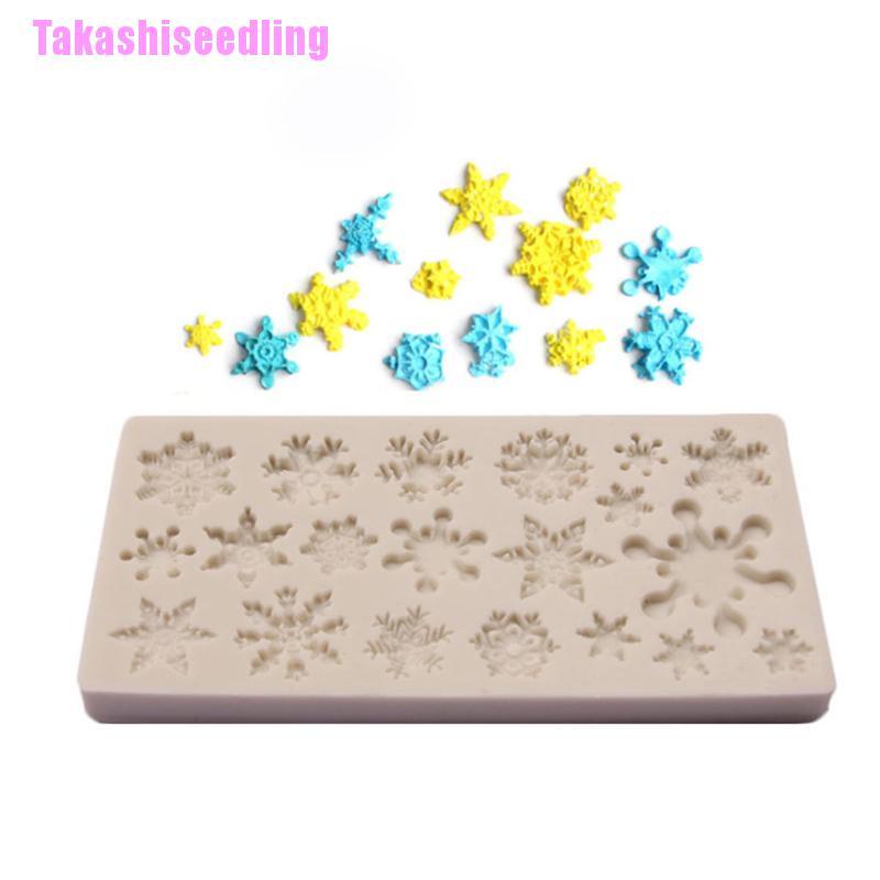 Khuôn Làm Bánh Chất Liệu Silicone Chống Dính Hình Bông Tuyết Dễ Thương