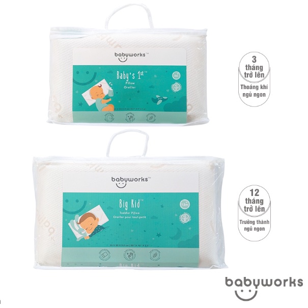 Gối Ngủ BABYWORKS sợi tre tự nhiên, duy trì nhiệt độ thoải mái Cho Bé Từ 3-12 Tháng Trở Lên - Herbaby