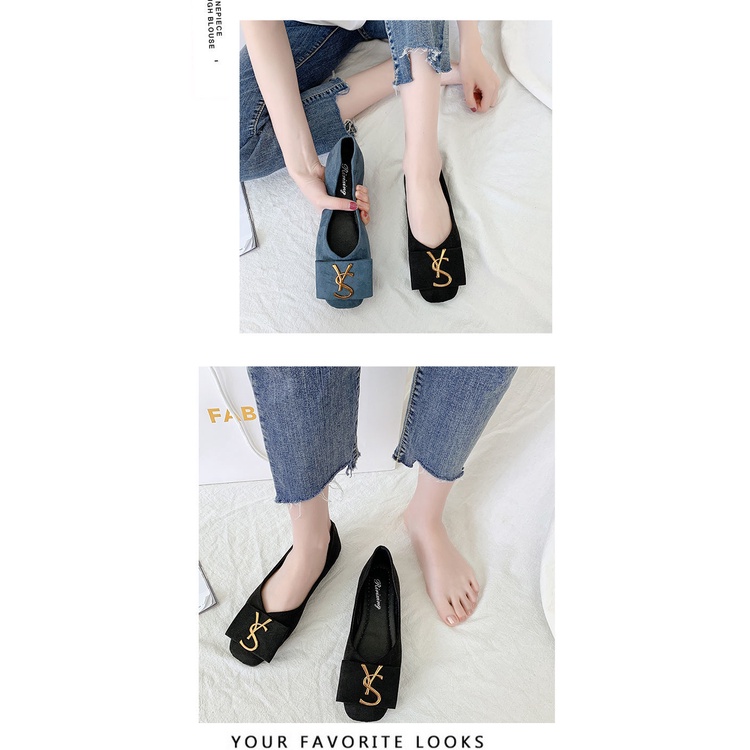 Giày Búp Bê Mũi Vuông Size Lớn 35-43 Thời Trang Cho Nữ Size 41-42