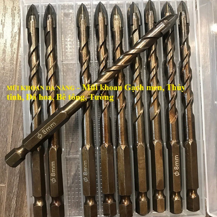 Mũi Khoan Đa Năng 8mm chuôi lục giác - Mũi Khoan Đa Năng 8mm chuôi lục giác