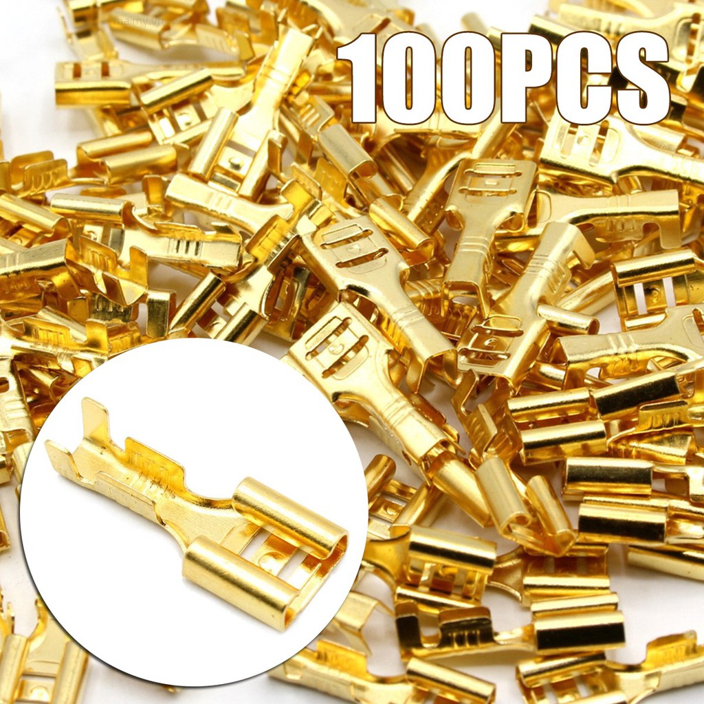 Set 100 Đầu Nối Dây Cáp 6.3mm 0.5-1.5mm Cách Điện Chuyên Dụng