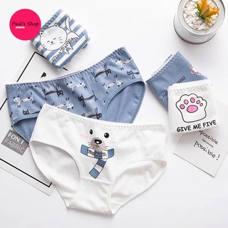 Set 3/5/10 chiếc Quần lót nữ kute chất liệu cotton họa tiết siêu dễ thương