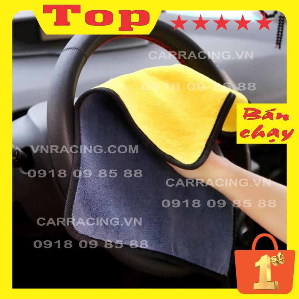 Khăn lau xe hơi - khăn lau ô tô màu vàng 2 lớp cao cấp siêu sạch siêu thấm hút - K002