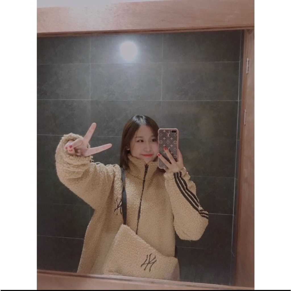 Áo Khoác Lông Kèm Túi PEONYB Nữ [FREESHIP] 🌸 Jacket thể thao 3 sọc, hoodie zip form rộng tay bồng cá tính Ulzzang 🌸 | BigBuy360 - bigbuy360.vn