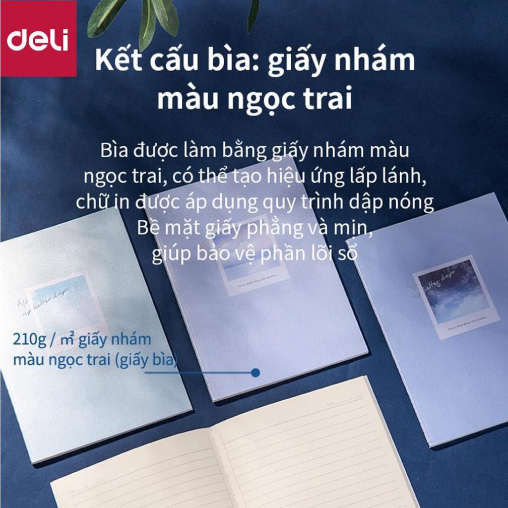 Sổ tay ghi chép khâu gáy A5 Deli 40 trang - 1 quyển - Màu ngẫu nhiên - PFA540 [Deli]