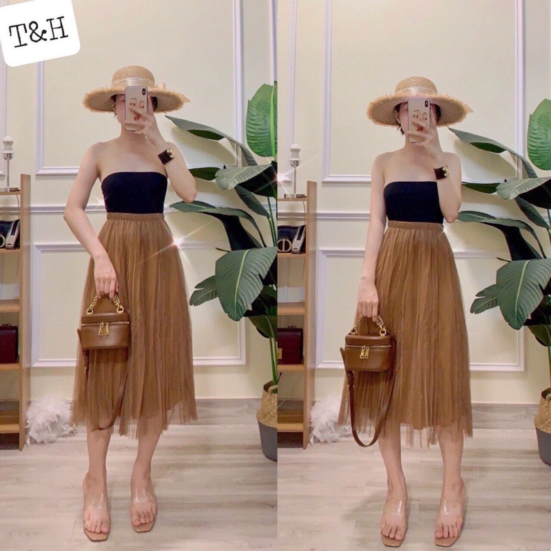 CHÂN VÁY XẾP LY LƯỚI DÁNG DÀI MS11023 (K1-2)