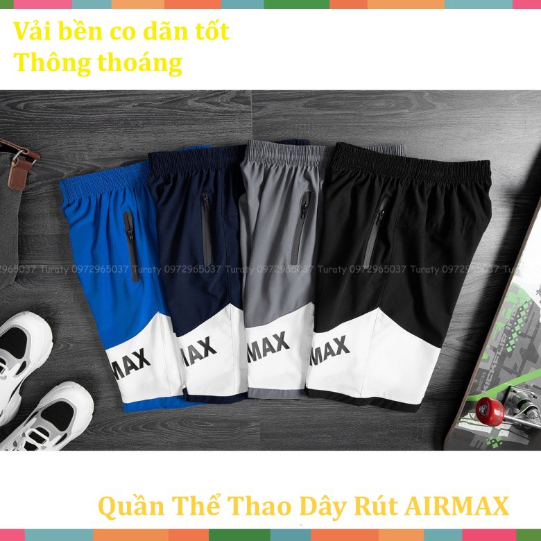 Quần Đùi Nam AirMax Mẫu Quần Short Nam Dáng Thể Thao Có Dây Rút Hàng Đẹp Co Giãn webershop9