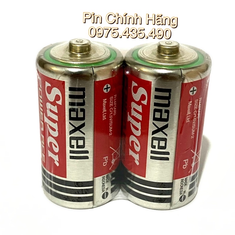 Pin Trung C Maxell Super Made in Indonesia Vỉ 2 Viên