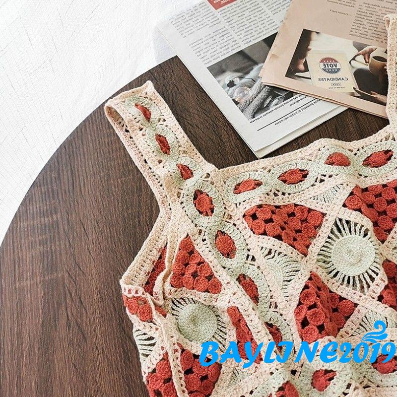 Áo Lửng Không Tay Cổ Vuông Phong Cách Bohemian Quyến Rũ Dành Cho Nữ