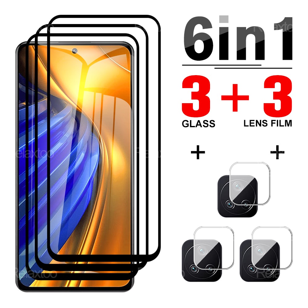 Kính Cường Lực 6 Trong 1 Bảo Vệ Ống Kính Máy Ảnh Xiaomi poco F4 x3 gt f3 F4 poco x4 x3 nfc pro 5G