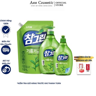Nước rửa chén bát chiết xuất trà xanh lion hàn quốc nhập khẩu chính hãng 500g - 1kg - 1.2l