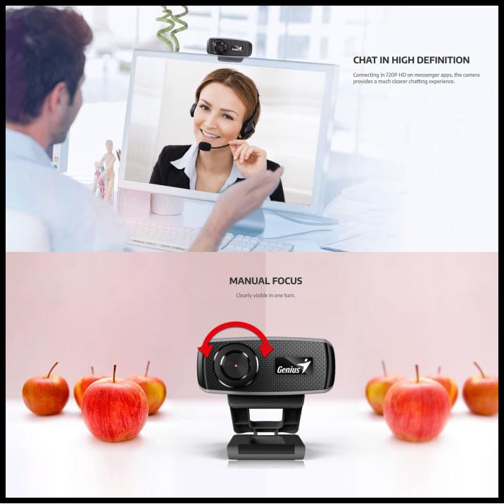 Webcam Warehouse Genius Facecam 1000x 720p Hd Cho Máy Tính Laptop Đen | BigBuy360 - bigbuy360.vn