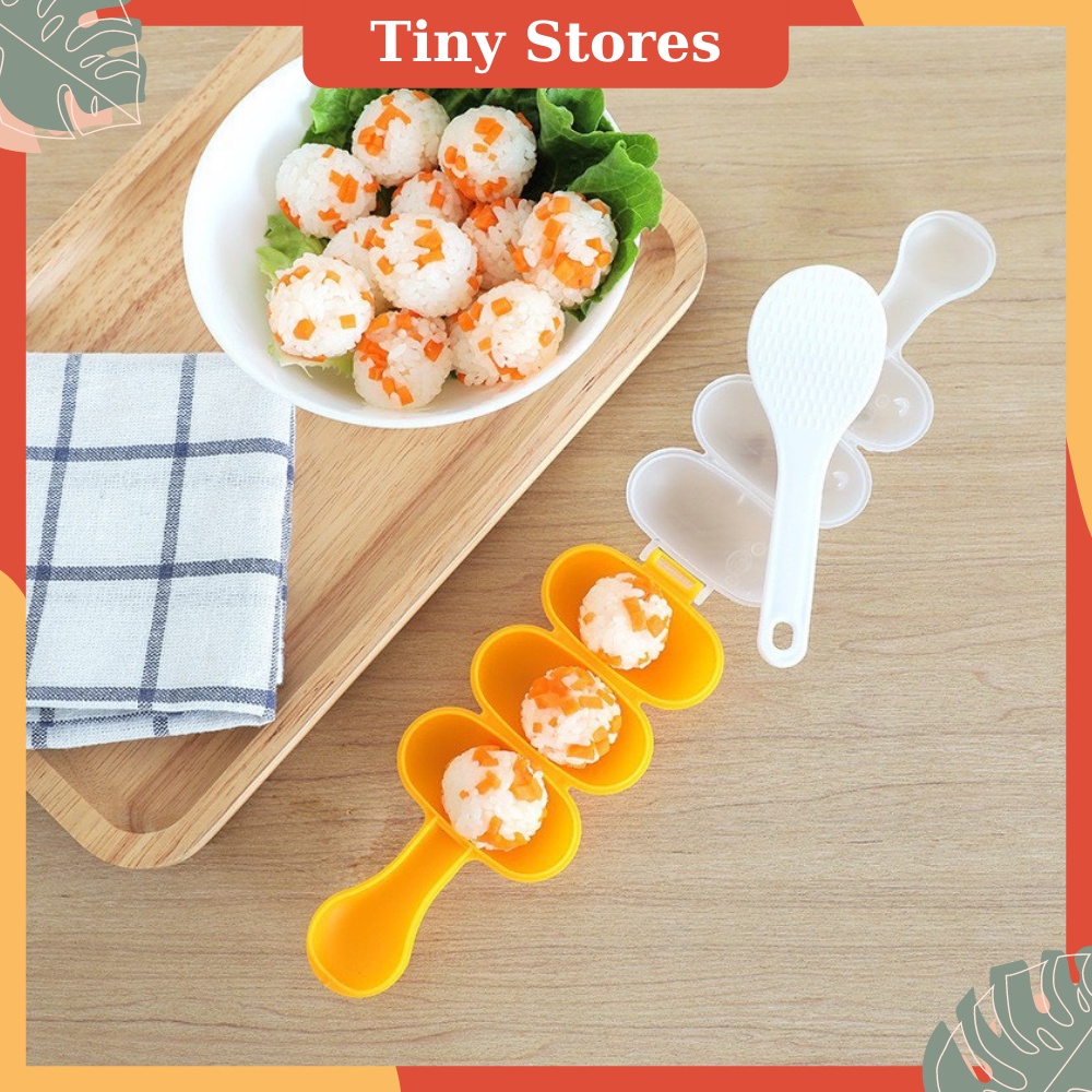Khuôn Lắc Cơm, Dụng Cụ Lắc Cơm Tạo Hình Cơm Viên Tròn Cho Bé Ăn Dặm[Tặng kèm thìa]