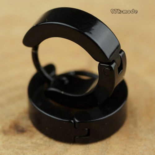 Khuyên tai inox tròn 4cm nhiều màu tùy chọn thời trang