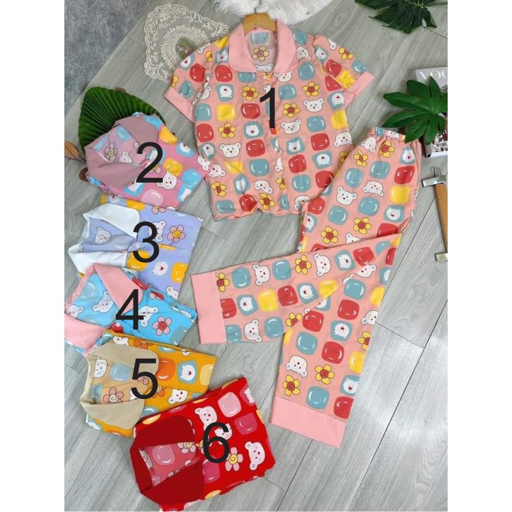 Set bộ lụa áo tay ngắn và quần dài mẫu189