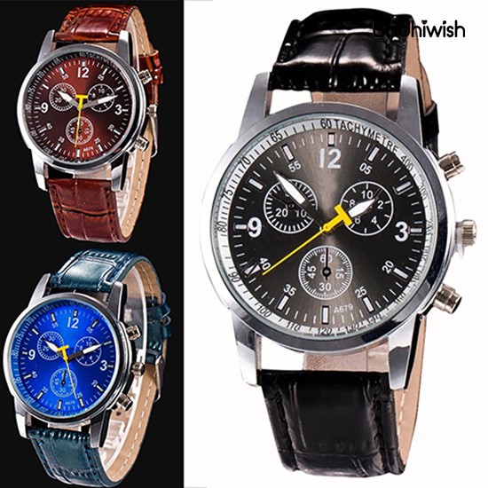 Đồng Hồ Đeo Tay Dây Giả Da Thời Trang Cho Nam