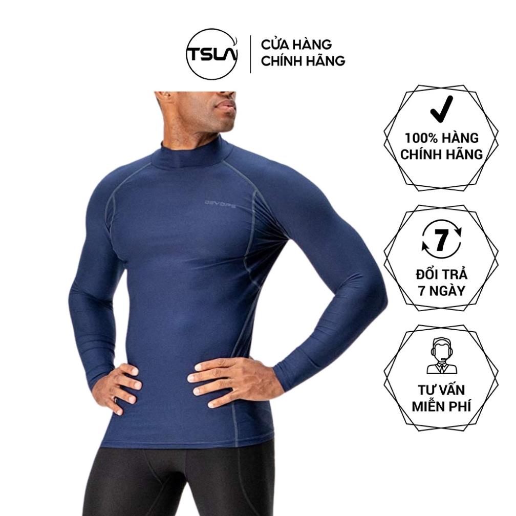 Áo thể thao combat nam dài tay TSLA Devops cổ cao 3 phân form ôm chất thun co giãn giữ nhiệt bóng đá rổ gym work out 🥇