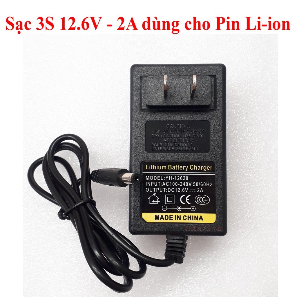 Sạc 12V 2A vuông .Chuyện sạc pin lion 3.7 sạc đầy điện áp 12.6v