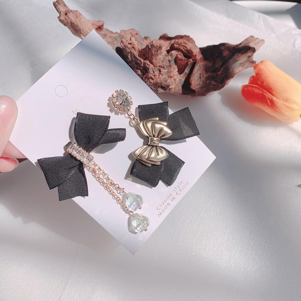 Bông Tai Đính Nơ Họa Tiết Hình Học Thời Trang Cho Nữ