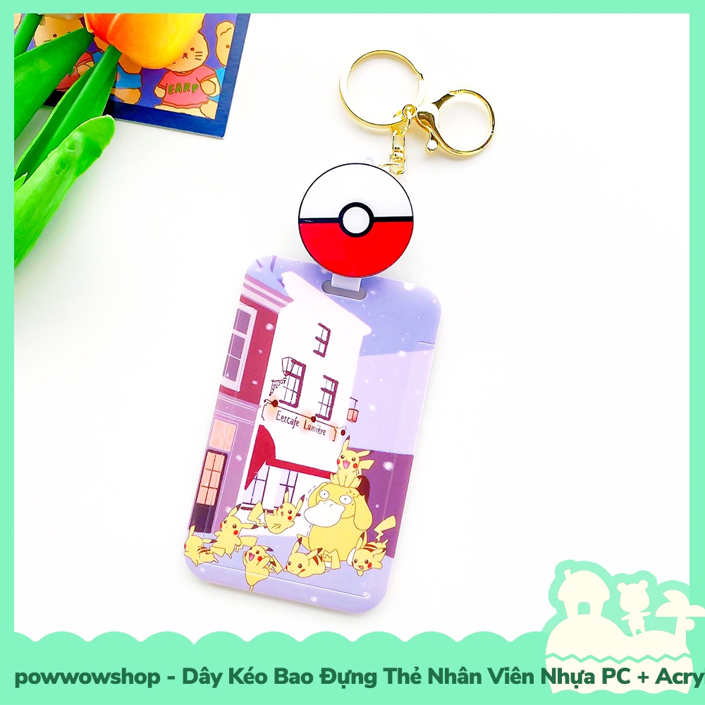 [Sẵn VN - Hỏa Tốc] Dây Kéo Bao Đựng Thẻ Nhân Viên Nhựa PC + Acrylic Mẫu Nhân Vật Anime Manga Game Pocket Monsters